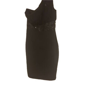 Woman's cold shoulder Black formal Dress